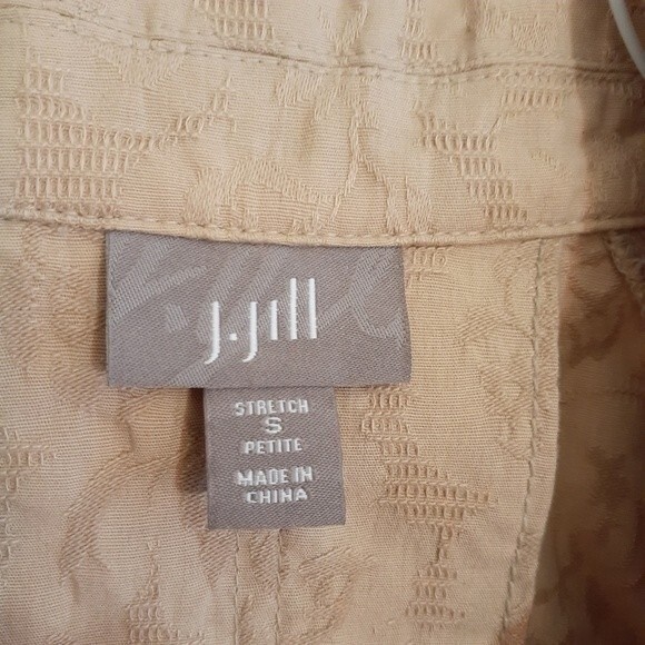 j jill jacket beige tan cotton stretch brocade ps sp s petite summer top blazer - Picture 3 of 7